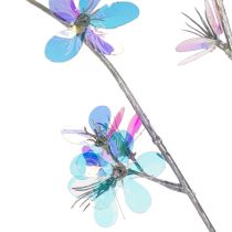 Article Branche fleurie artificielle délicate aux fleurs irisées, 98 cm