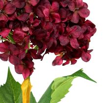Article Hortensia artificiel rouge foncé 80cm 1 pièce