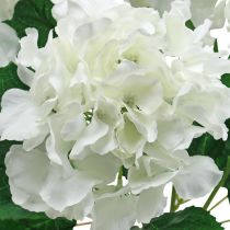 Article Bouquet déco hortensia blanc fleurs artificielles 5 fleurs 48cm