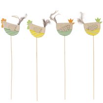 Article Piquets en forme de poule, motif Pâques, pour une décoration printanière joyeuse, 7 cm, lot de 12