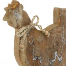Article Poulet en bois, décoration printanière, figurine de Pâques naturel, blanchi H26cm