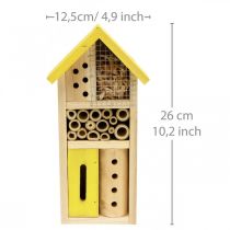 Article Nichoir de jardin Insect Hotel en bois jaune H26cm