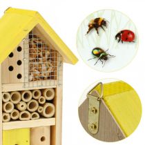 Article Nichoir de jardin Insect Hotel en bois jaune H26cm