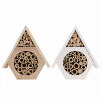 Article Insecte Hôtel Nid d&#39;Abeille Hôtel Abeille Bois Blanc Naturel H18.5cm 2pcs