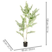 Article Plante artificielle en pot, 130 cm de haut, verte, décorative