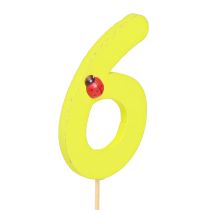 Article Bouchons en bois numéro d&#39;anniversaire « 6 » bouchons numérotés colorés 7 cm 16 pièces