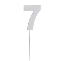 Article Chiffre anniversaire blanc „7 » sur tige L. 27 cm 10 p.
