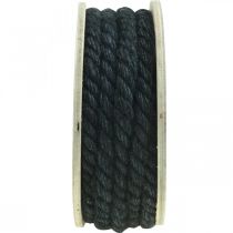 Cordon de jute noir, cordon décoratif, fibre de jute naturelle, corde décorative Ø8mm 7m