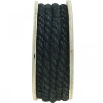 Article Cordon de jute noir, cordon décoratif, fibre de jute naturelle, corde décorative Ø8mm 7m
