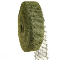 Article Ruban de jute ruban quadrillé ruban décoratif en vert olive 5cm 40m