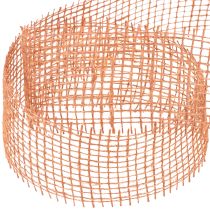 Article Ruban de jute rouge-orangé, ruban en maille, jute écologique, couleur terre cuite, 5 cm de large, 40 m de long