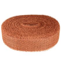 Article Ruban de jute rouge-orangé, ruban en maille, jute écologique, couleur terre cuite, 5 cm de large, 40 m de long