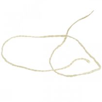 Article Cordon jute blanc, DIY, fil déco naturel, cordon déco Ø2mm L200m
