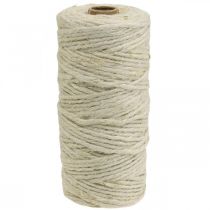 Article Cordon jute, cordon déco, ruban artisanal coloris naturel, blanchi Ø4mm L100m