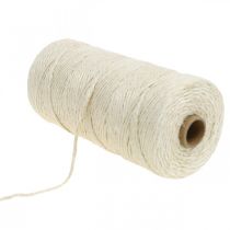 Article Cordon de jute, cordon de jute naturel coloris naturels, blanchi Ø3mm L200m