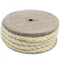 Cordon de jute cordon de décoration crème en fibre naturelle de jute 8mm 7m