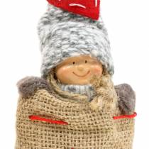 Article Sac de jute de décoration de Noël avec poupée H30cm 2pcs