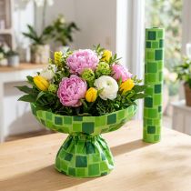Article Papier de manchette pour bouquets de fleurs, motif mosaïque, 25 cm x 100 m