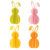 Article Figurine décorative de lapin en feutrine pour décoration printanière, 20 cm, lot de 4