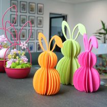 Article Figurine décorative de lapin en feutrine pour décoration printanière, 20 cm, lot de 4