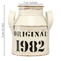 Article Pichet décoratif en métal « Original 1982 » Crème Rouille H13cm 2 pièces