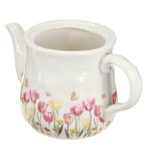 Article Pichet en céramique à motif floral pour une touche printanière dans le salon, 20 cm
