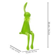 Article Lapin de Pâques décoratif à poser sur une étagère, 36 cm, lot de 2, idéal pour les décorations printanières festives.