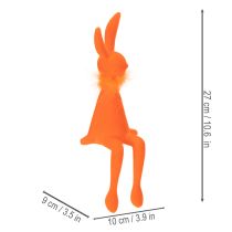 Article Lapin de Pâques à poser, figurine de lapin de Pâques assis pour Pâques et le printemps, 27 cm, lot de 2
