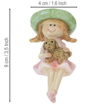 Article Tabouret Edge fille souriante avec chien Ø4,5cm H9,5cm