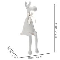 Article Figurine de Noël renne à longues pattes, à poser sur une étagère, 54 cm
