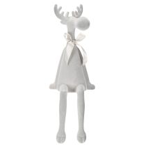 Article Figurine de Noël renne à longues pattes, à poser sur une étagère, 54 cm