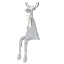 Article Figurine décorative d'élan floqué avec nœud, à poser sur une étagère, 80 cm
