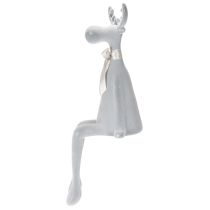 Article Figurine décorative d'élan floqué avec nœud, à poser sur une étagère, 80 cm