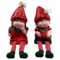 Tabouret Edge fraise figurines décoratives enfants H11,5-13cm 2pcs