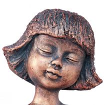 Article Figurine de jardin assise fille assise bronze 52cm