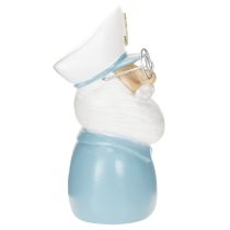 Article Figurine de capitaine, décor maritime avec lunettes et chapeau, 16 cm