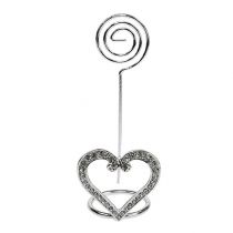 Coeur porte-carte argenté pour table 4 cm 6 p.
