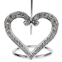 Coeur porte-carte argenté pour table 4 cm 6 p.