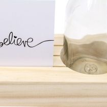 Porte carte bois Porte photo bois mini vase 25×7.5×12cm