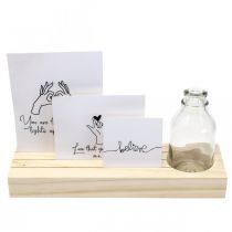 Article Porte carte bois Porte photo bois mini vase 25×7.5×12cm