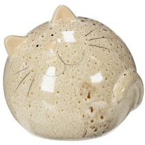 Article Figurine décorative de chat en céramique, forme ronde, idéale pour le salon ou la chambre, 13 cm
