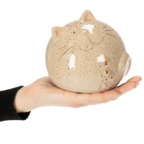 Article Figurine décorative de chat en céramique, forme ronde, idéale pour le salon ou la chambre, 13 cm