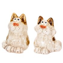 Article Figurines décoratives de chats en céramique, figurines d'animaux amusantes pour la décoration du salon, 8 cm, lot de 4