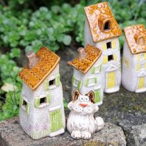 Article Figurines décoratives de chats en céramique, figurines d'animaux amusantes pour la décoration du salon, 8 cm, lot de 4
