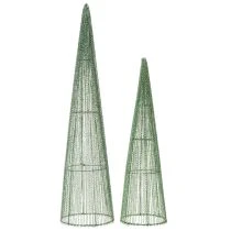 Article Cônes à fleurs en métal vert, pour compositions florales, 62 cm, lot de 2