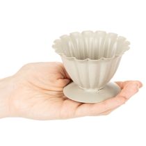 Article Bol, gobelet, calice de fleur, décor couleur crème, 9 cm