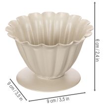 Article Bol, gobelet, calice de fleur, décor couleur crème, 9 cm