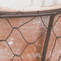 Article Pot de fleurs en céramique avec anse en métal marron Ø18cm