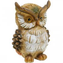 Article Figurine déco hibou peinte à la main en polyrésine décorative d&#39;automne H14cm