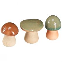 Article Décoration champignons en céramique marron vert bleu décoration en céramique Ø4/5cm 6 pcs